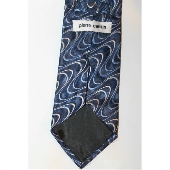 Pierre Cardin Men Neck Tie Wavy Asymmetrical 100% Silk Classic Wide - Picture 7 of 9